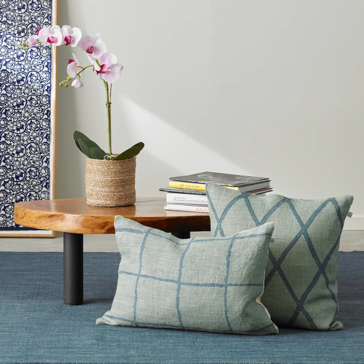 Capa de almofada Ikat Orissa 50x50 cm, aqua-heaven blue Chhatwal & Jonsson