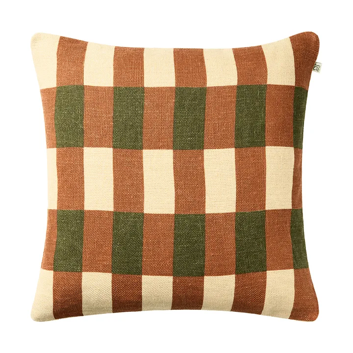 Capa de almofada Marari - Apricot Orange-Cactus Green, 50x50 cm - Chhatwal & Jonsson