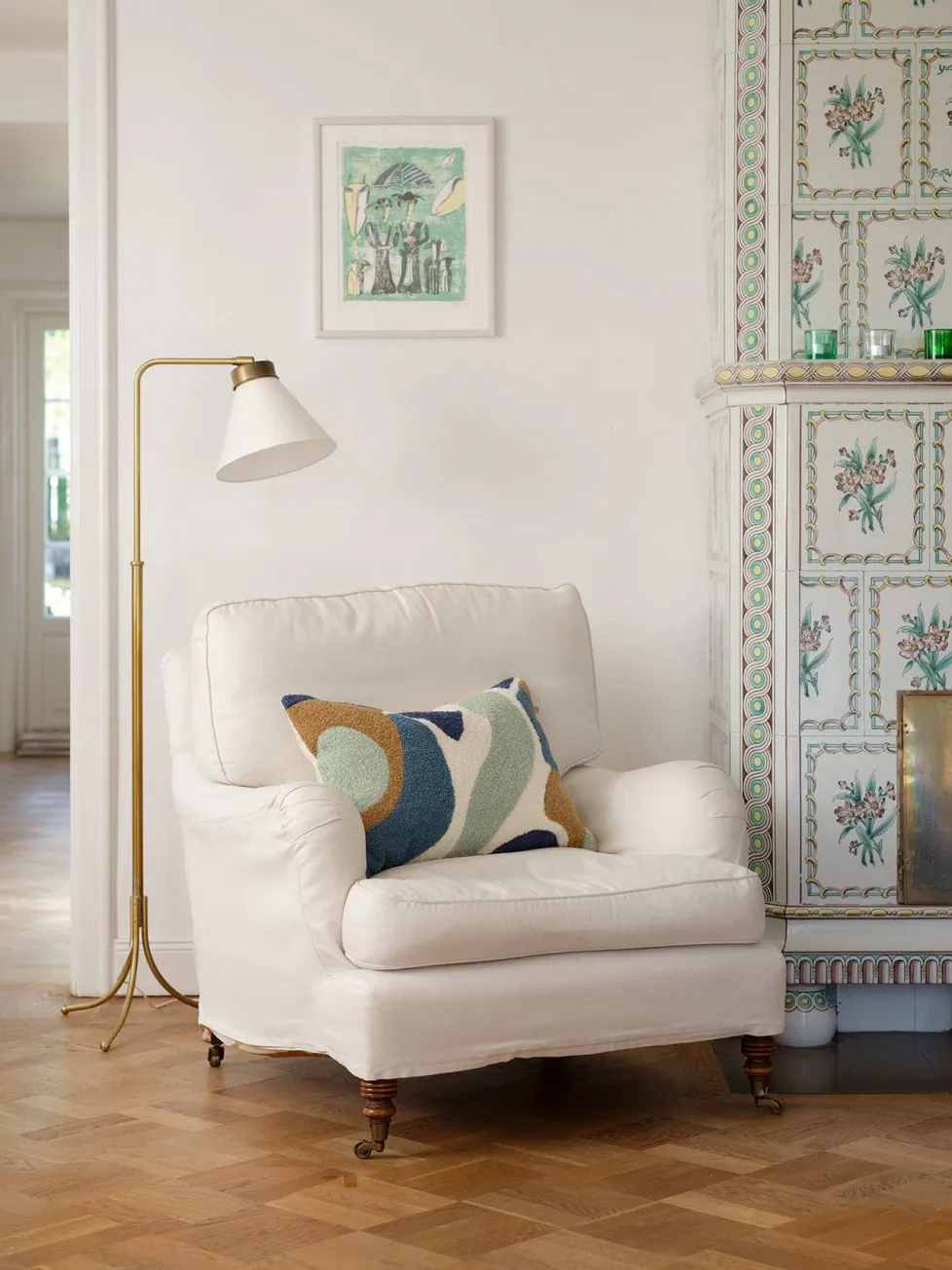 Capa de almofada Sanskriti 40x60 cm, Heaven blue-offwhite-sand-aqua Chhatwal & Jonsson