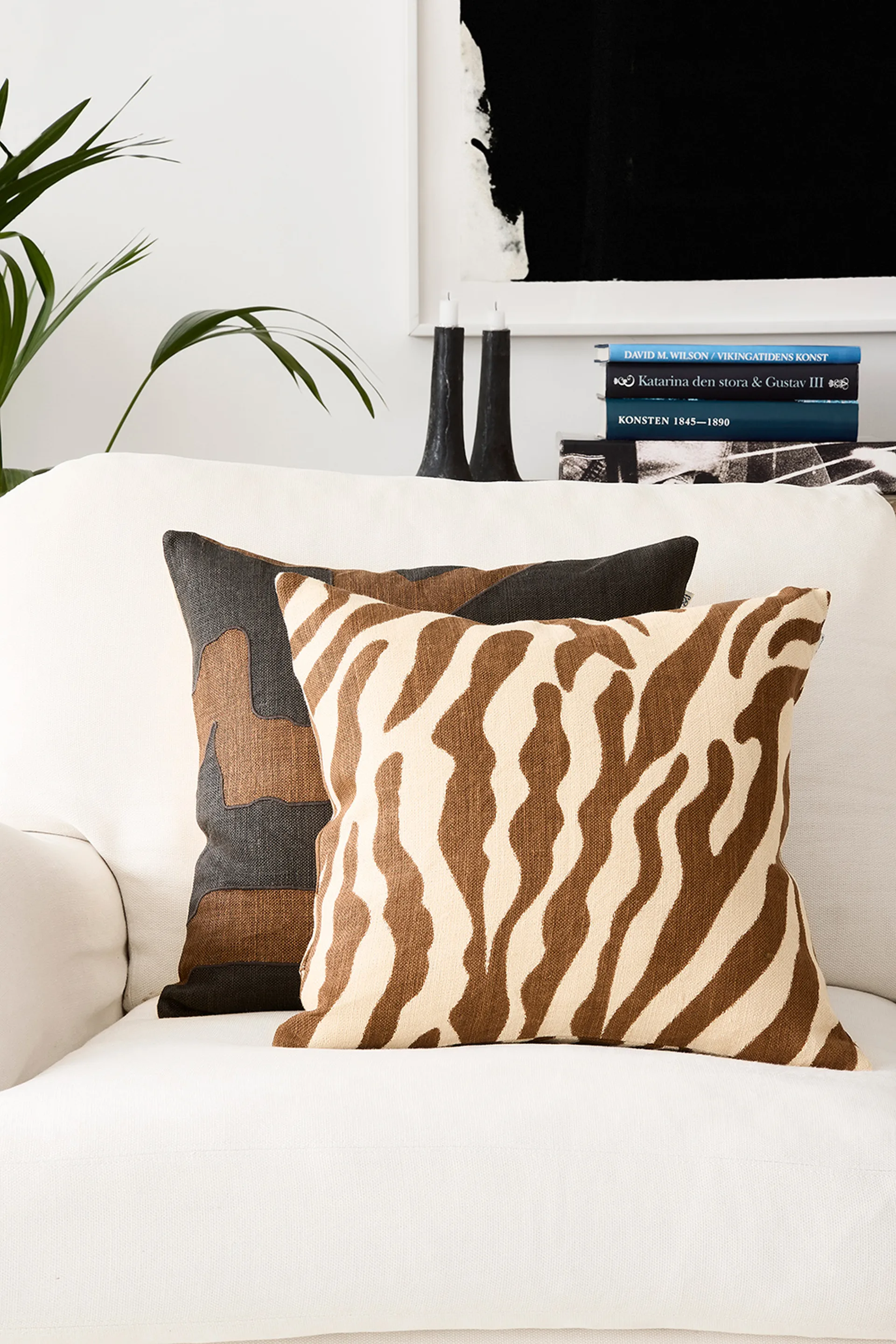 Capa de almofada Sikkim 50x50 cm, Castanho escuro-Taupe  Chhatwal & Jonsson