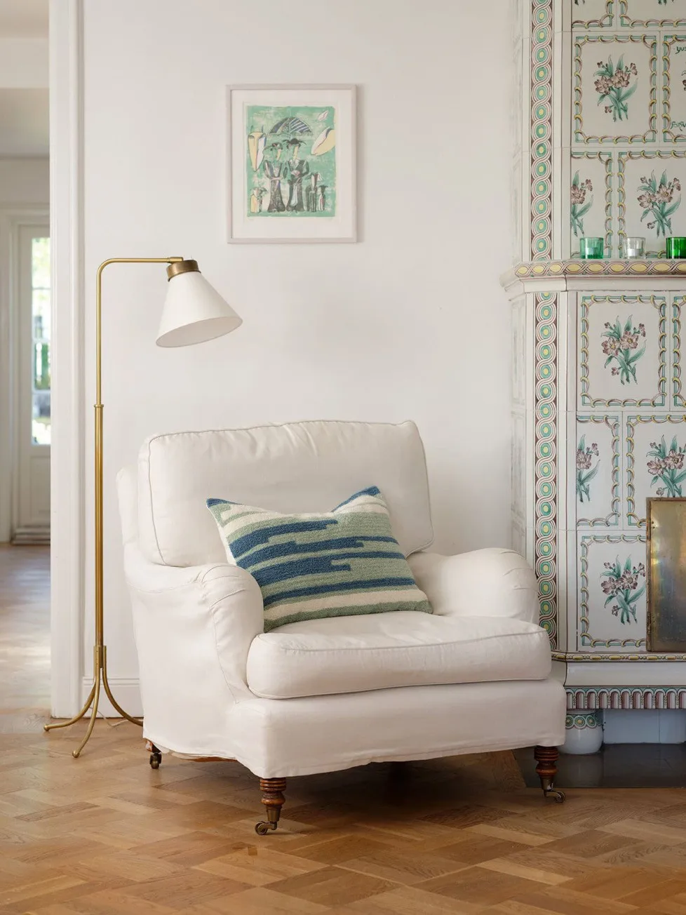 Capa de almofada Stripe Asis 40x60 cm, Heaven blue-aqua-off white Chhatwal & Jonsson