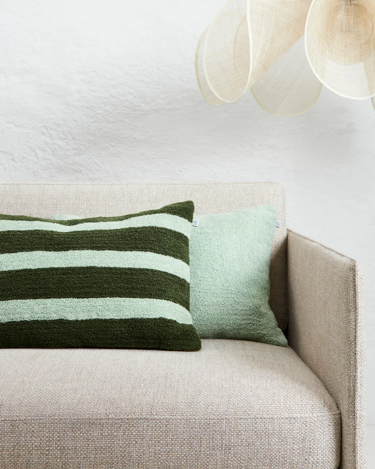 Capa de almofada Stripe linen boucle 40x60 cm, Cactus green-aqua Chhatwal & Jonsson