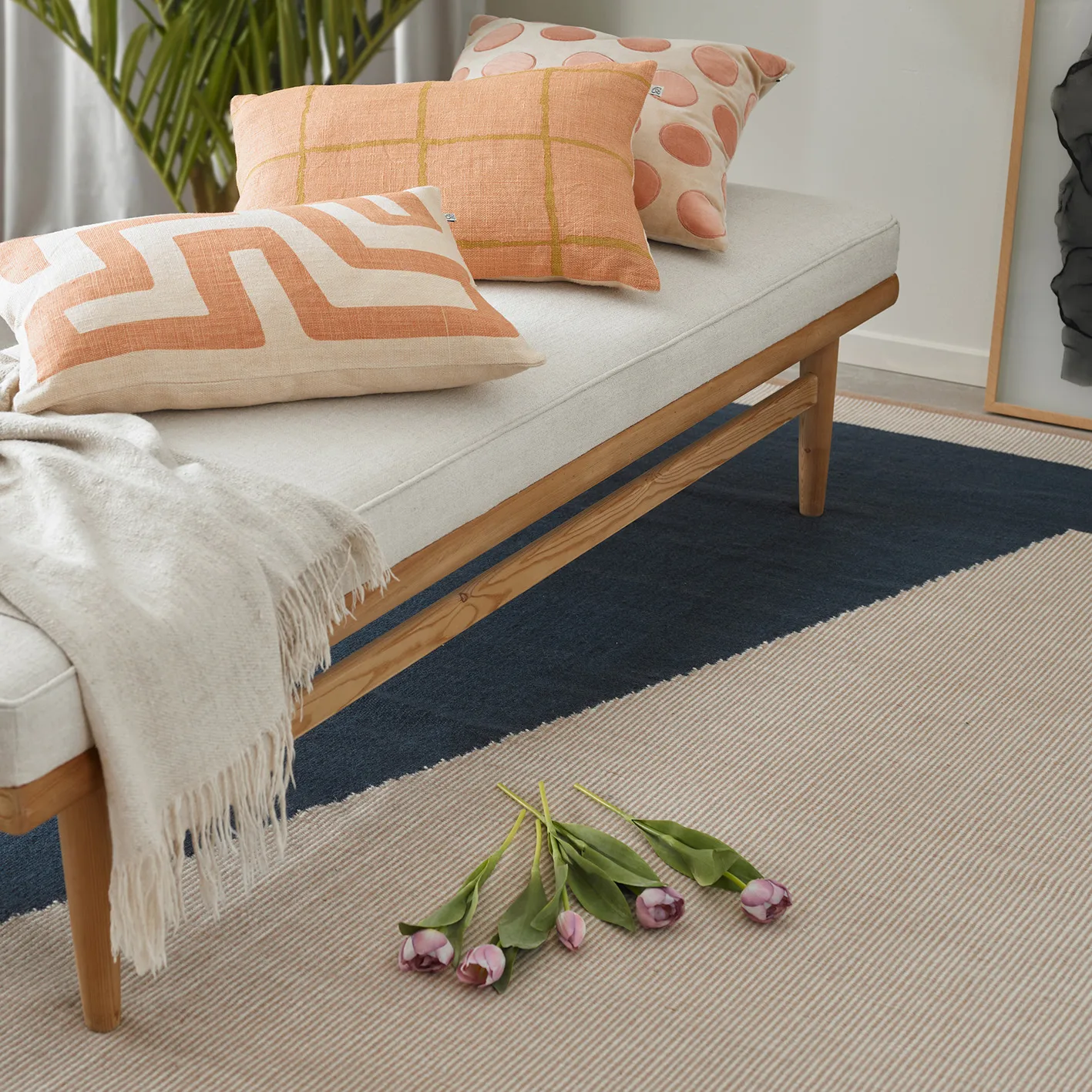 Carpete de lã Una 230x320 cm, Azul escuro-bege-offwhite  Chhatwal & Jonsson