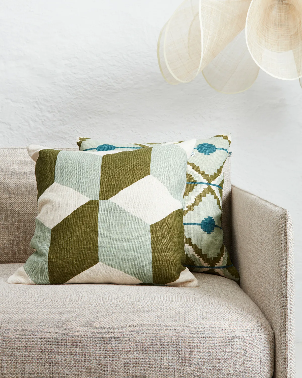 Fronha Hawa 50x50 cm, Aqua/Cactus Green Chhatwal & Jonsson