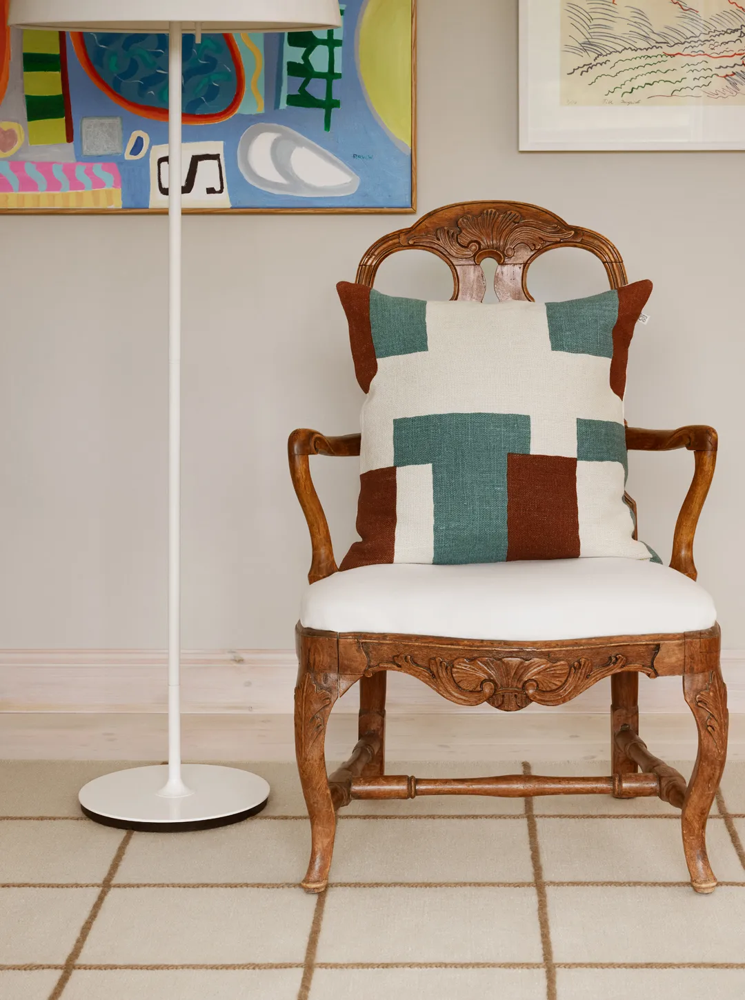 Jay capa de almofada, Terracotta-heaven blue, 50x50 cm Chhatwal & Jonsson