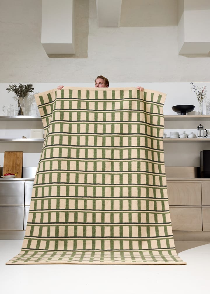 Ladakh tapete de lã, Off white-green-dark green, 180x270 cm Chhatwal & Jonsson