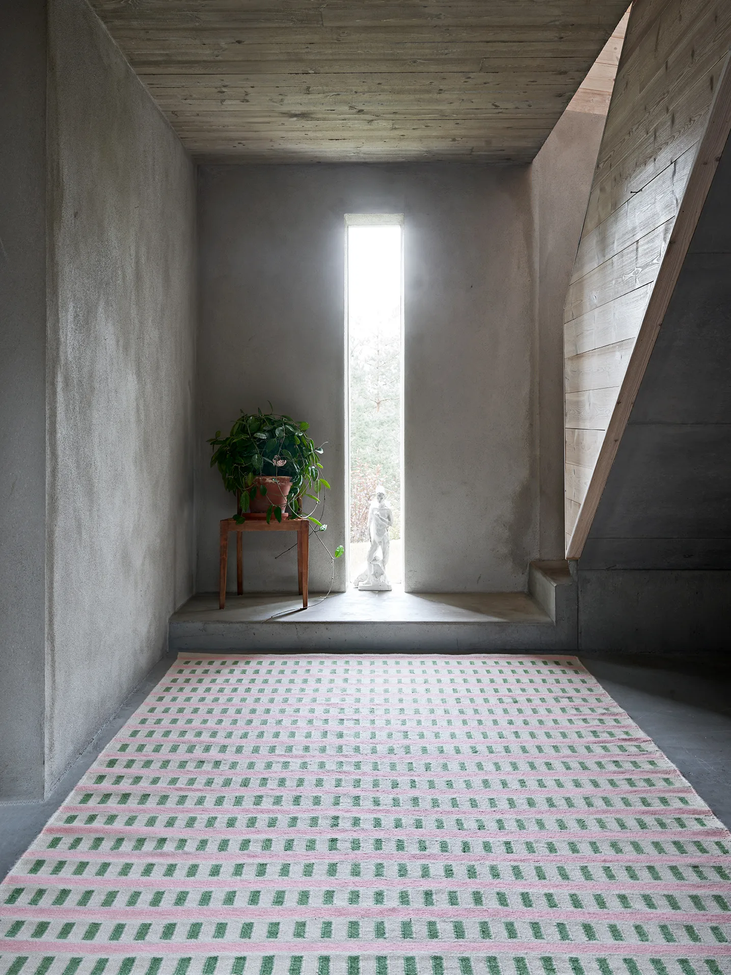 Ladakh tapete de lã, Offwhite-green-pink, 180x270cm Chhatwal & Jonsson