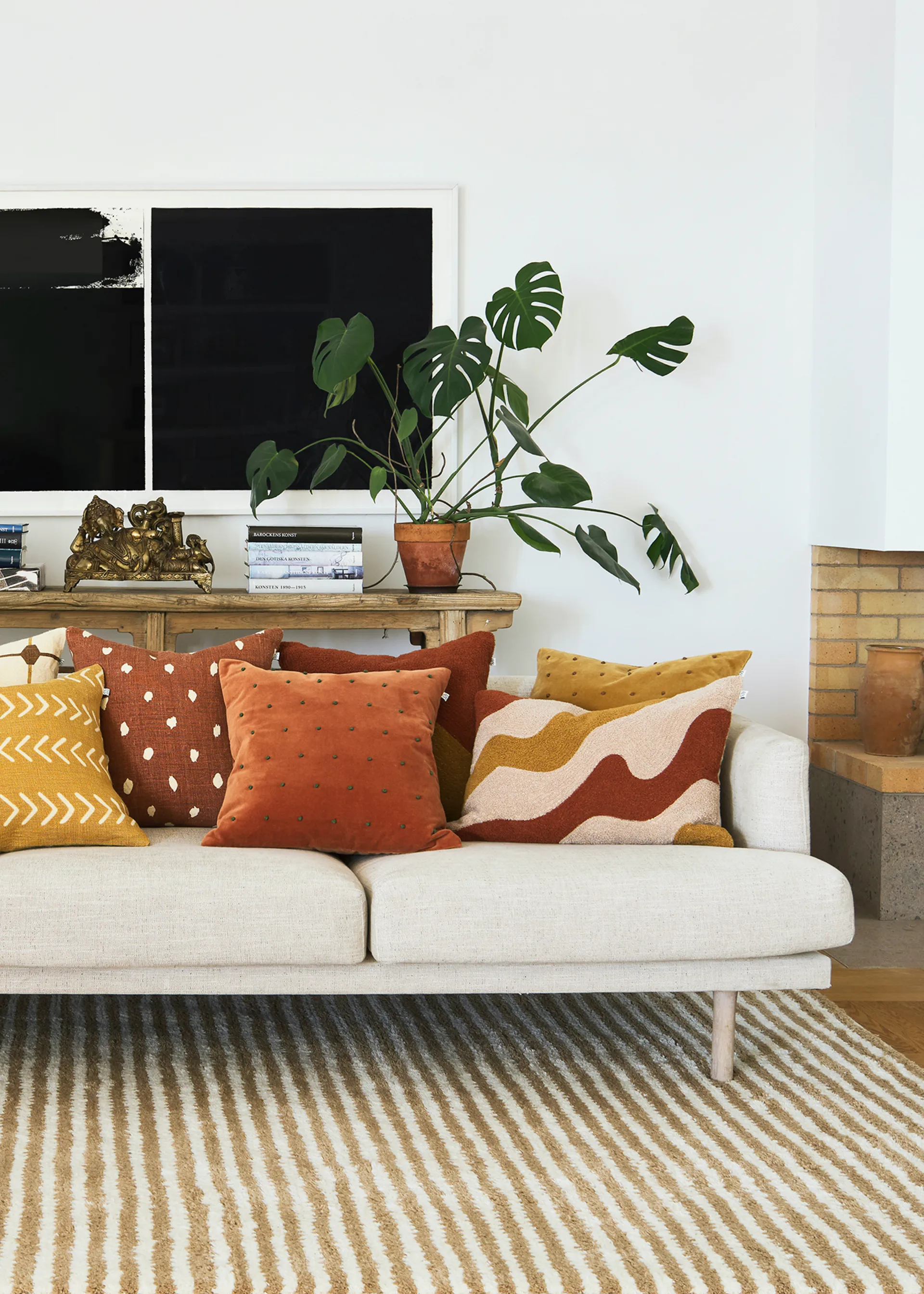 Roma capa de almofada 50x50 cm, conhaque-amarelo masala Chhatwal & Jonsson