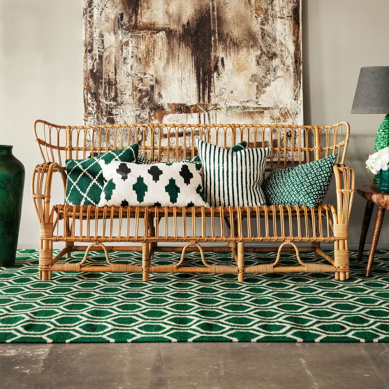 Tapete Varanasi 234x323 cm, Verde-off white Chhatwal & Jonsson