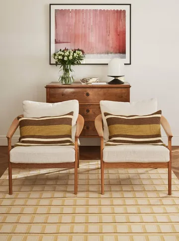 Vera capa de almofada - Masala Yellow-Taupe, 40x60 cm - Chhatwal & Jonsson