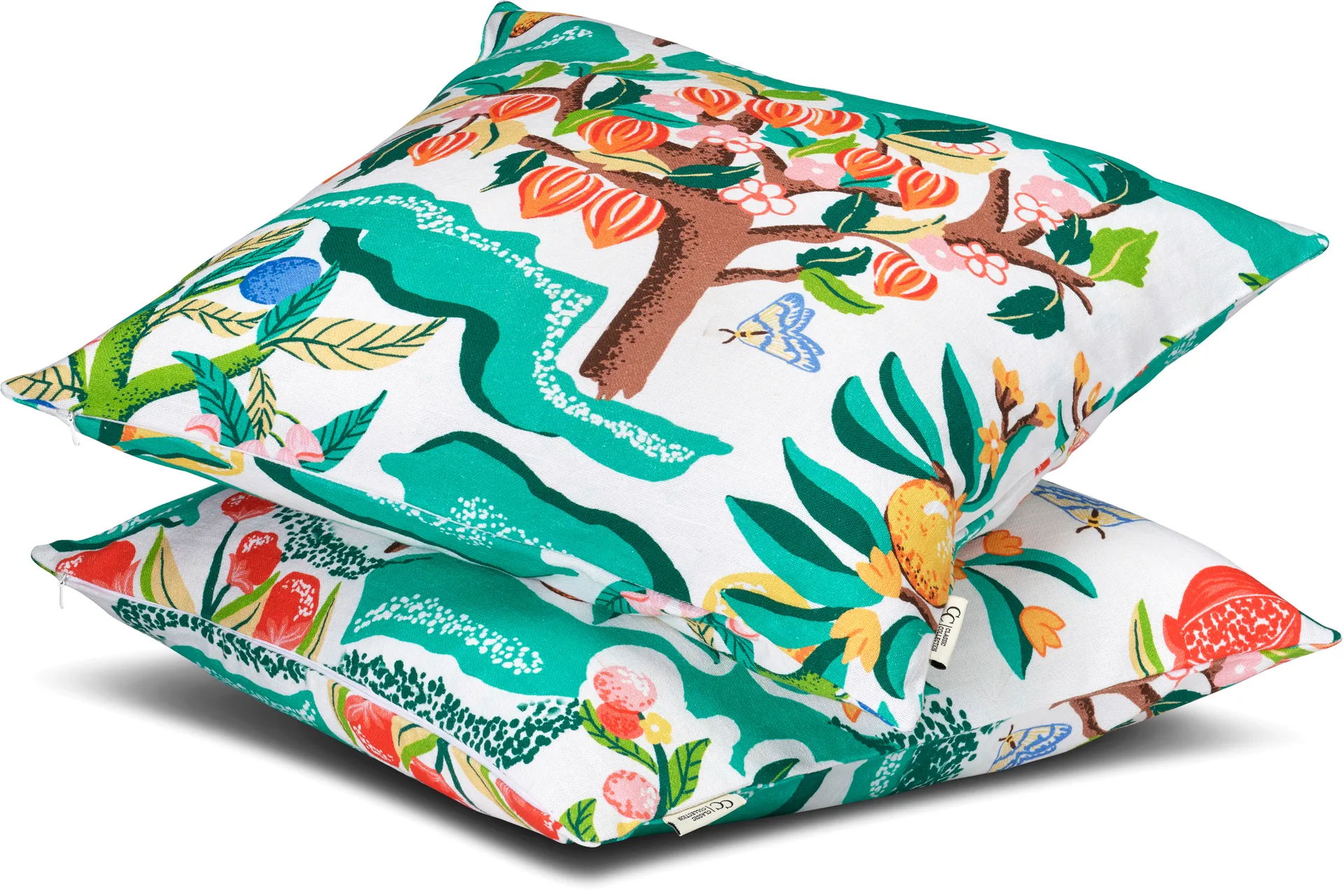 Botanical capa de almofada com design de cerejas 50x50 cm, Branco Classic Collection