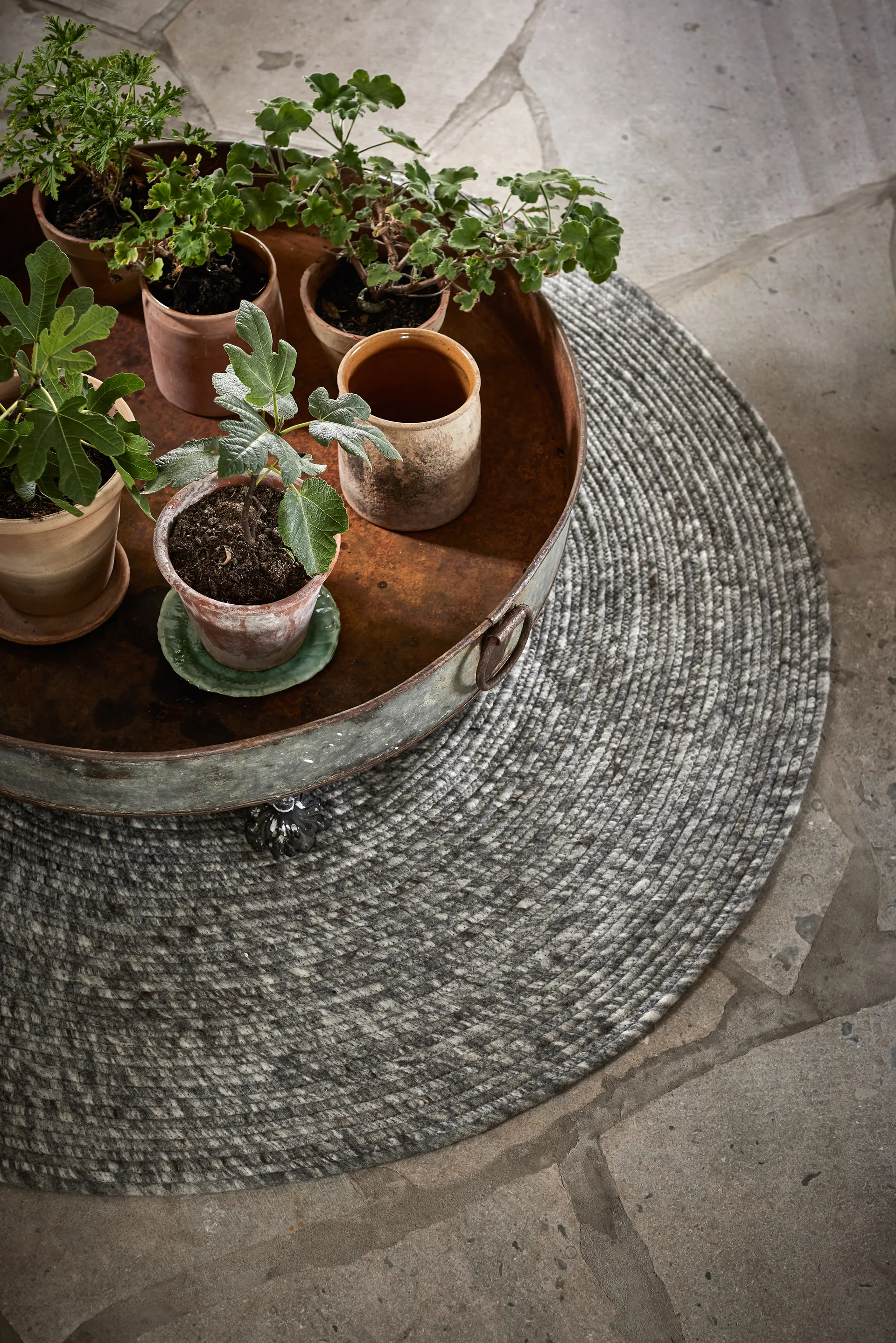 Carpete de lã Merino Ø160 cm redonda , cinza Classic Collection