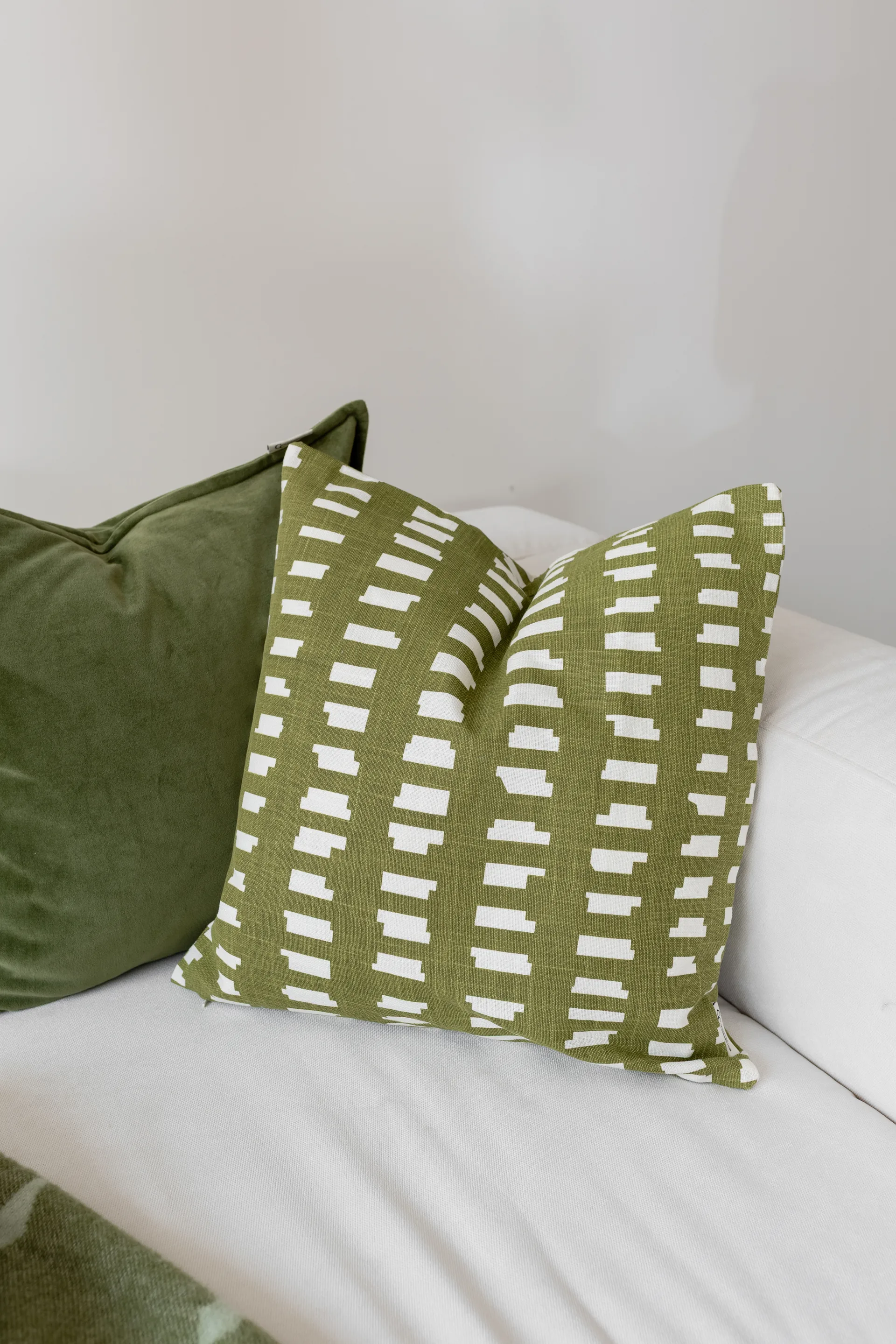 Ikat Block capa de almofada 50x50 cm, Verde Classic Collection