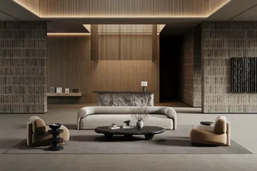 Lobby tapete com borda - Cinzento, 400x400 cm - Classic Collection