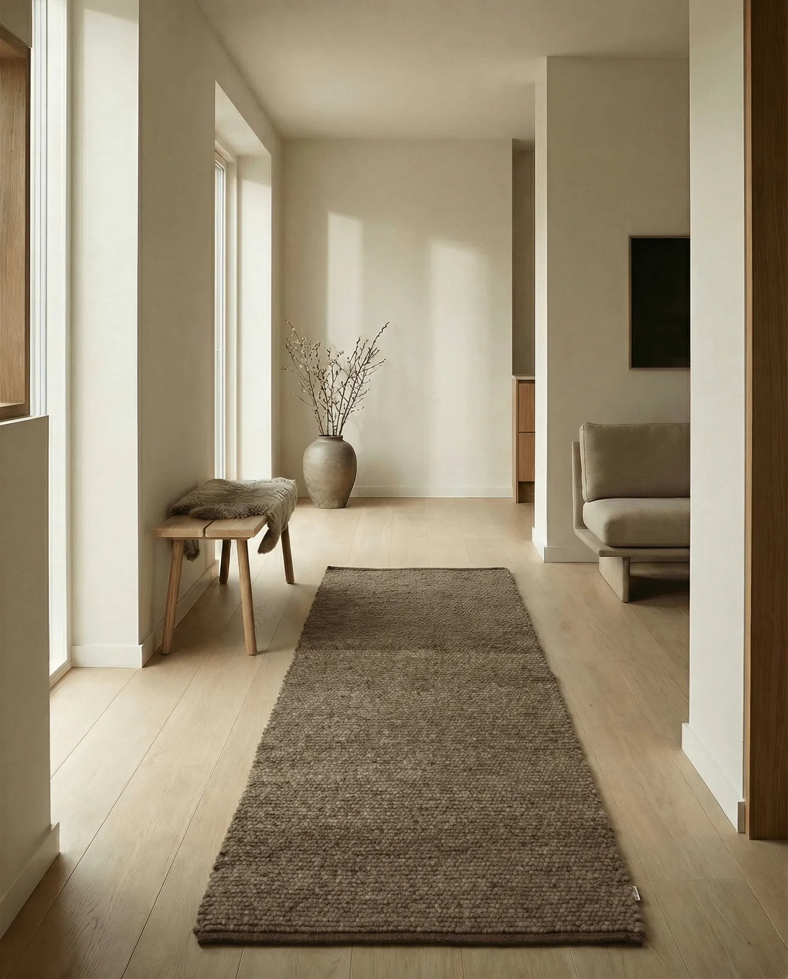Merino tapete de corredor, Castanho, 80x200 cm Classic Collection