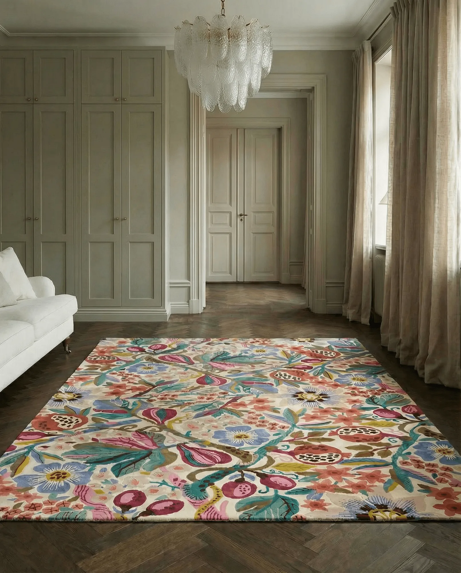 Pomegranate tapete, Branco-multi, 250x350 cm Classic Collection