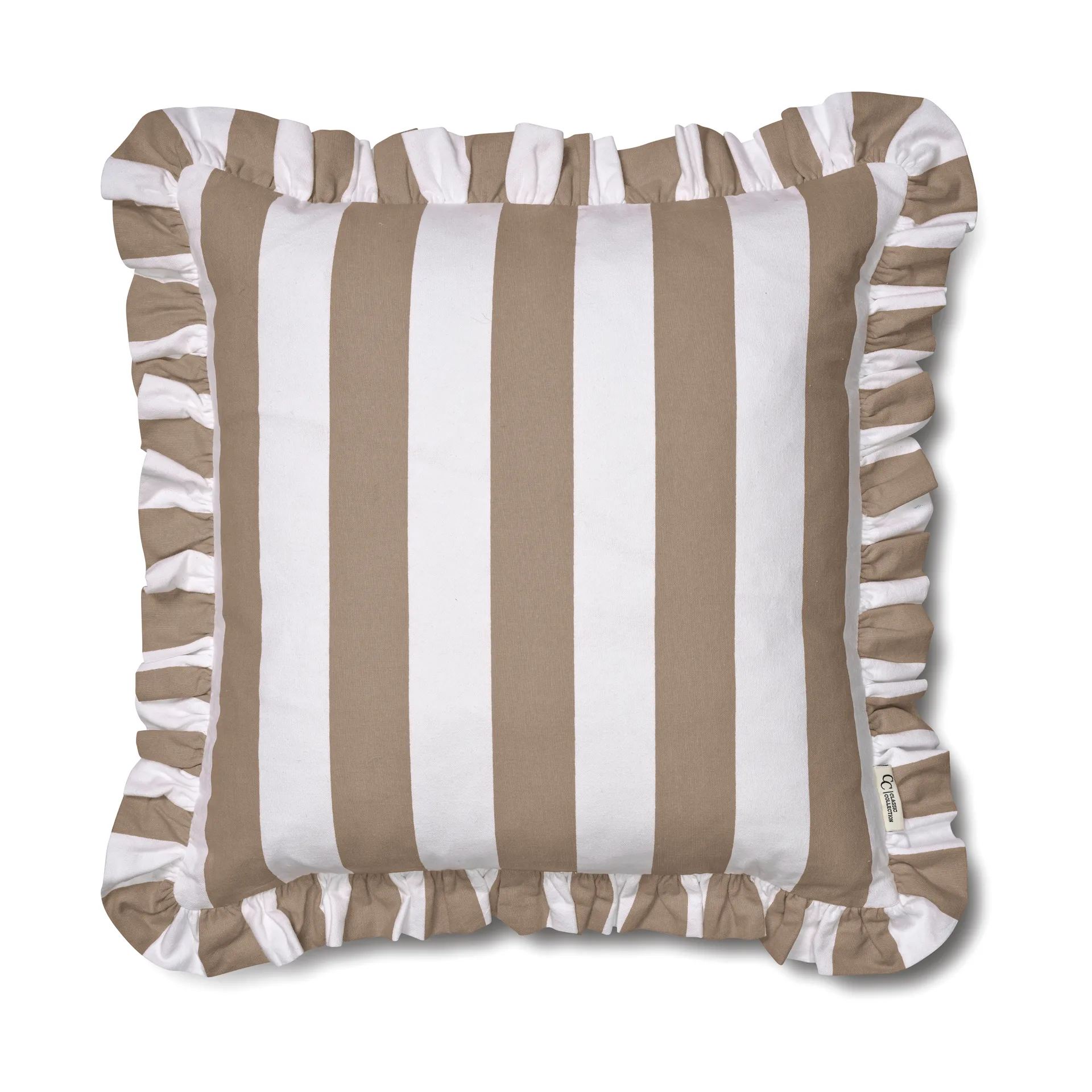 Ruffle Stripes capa de almofada 50x50 cm, Bege Classic Collection