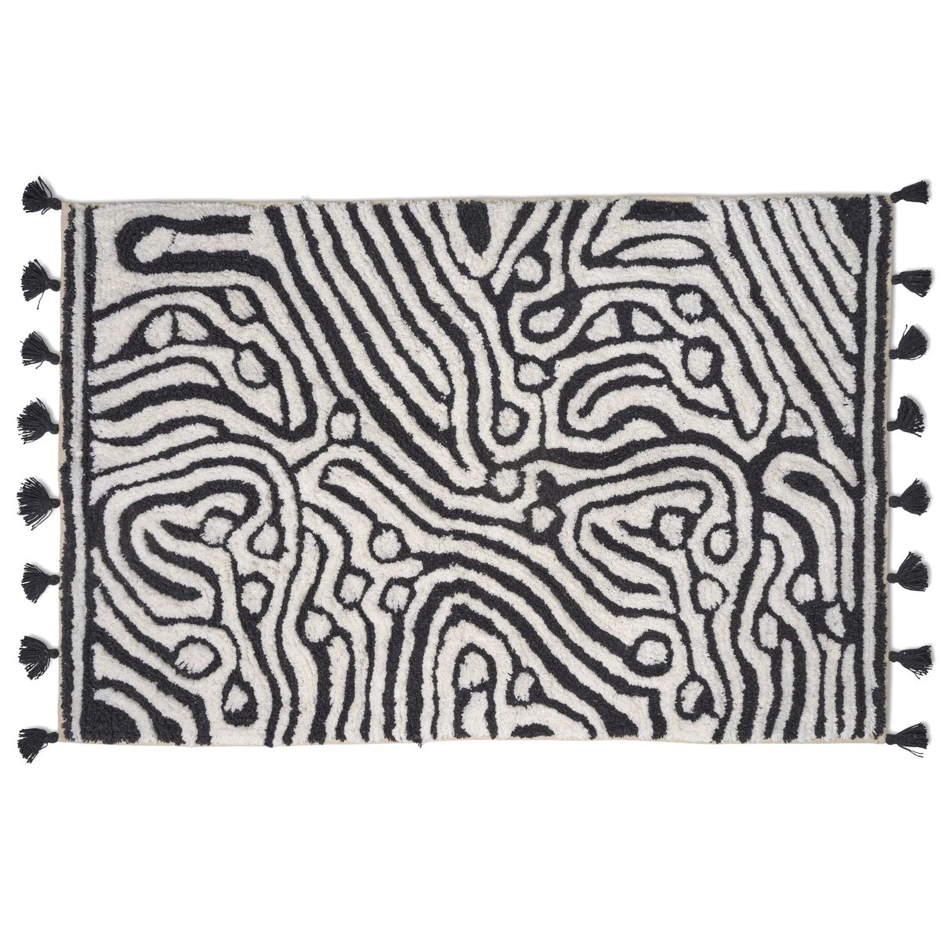Tapete de casa de banho Maze 60x90 cm, Preto-branco Classic Collection