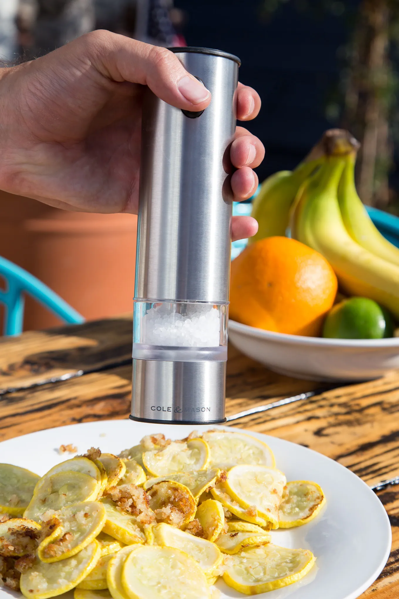 Moinho de sal e pimenta elétrico Cole & Mason 21 cm, Transparente Cole & Mason