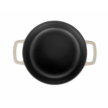 Combekk Enameled panela de ferro fundido com tampa Ø24 cm - Areia-puxador dourado - Combekk