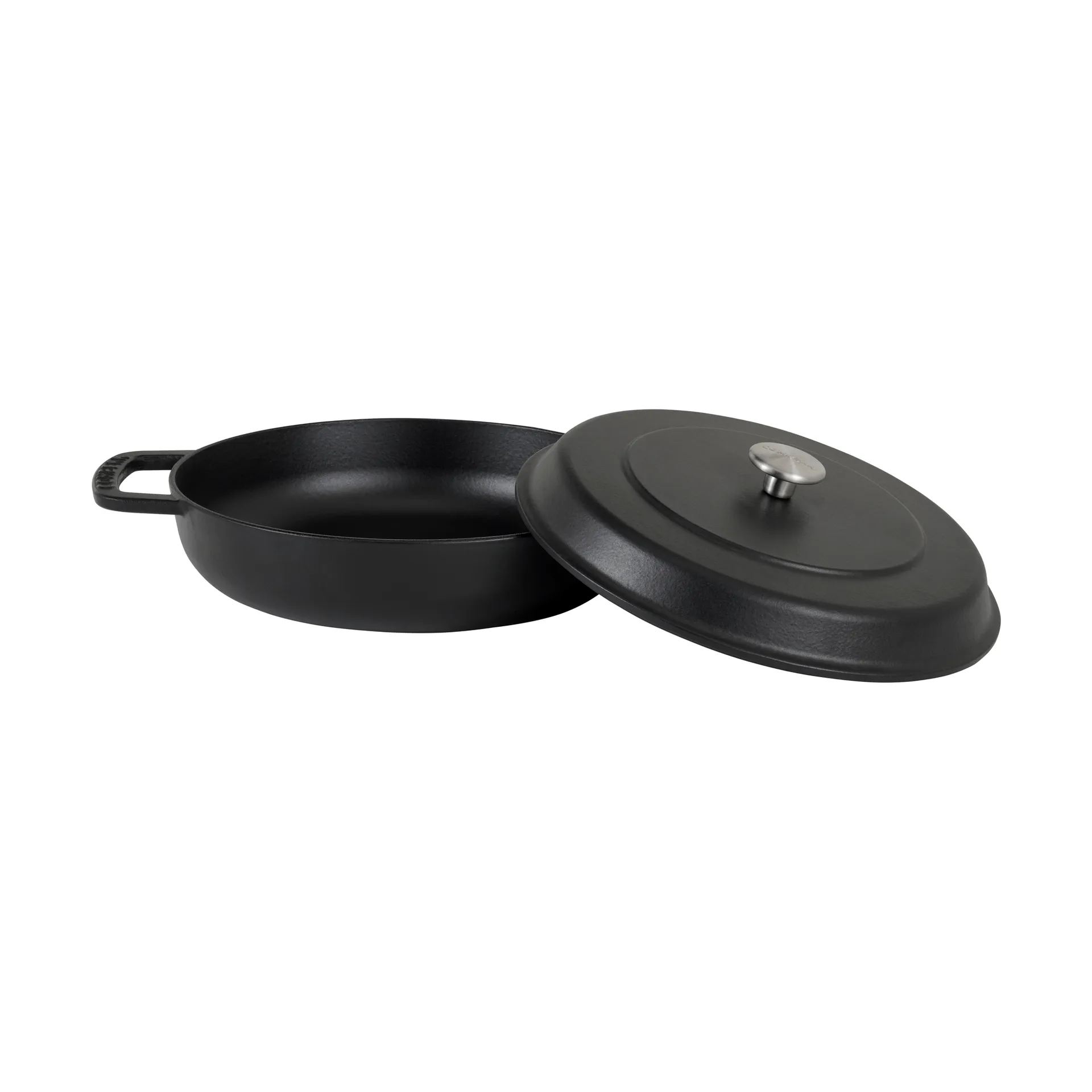 Combekk Enameled panela sauté de ferro fundido Ø28 cm, Black-silver knob Combekk