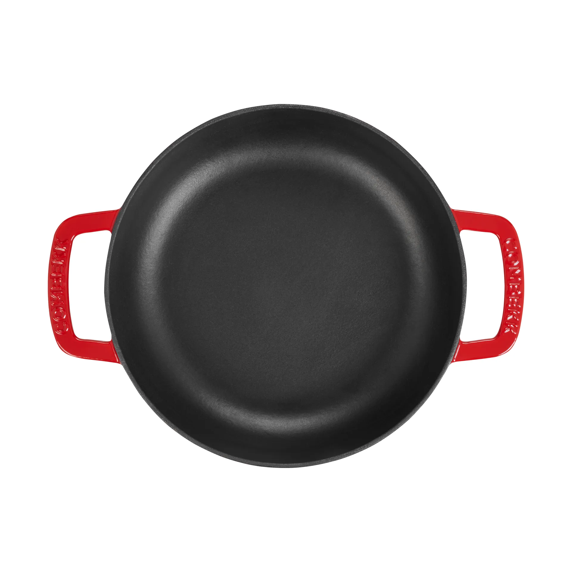 Combekk Enameled panela sauté de ferro fundido Ø28 cm, Cereja-puxador prateado Combekk