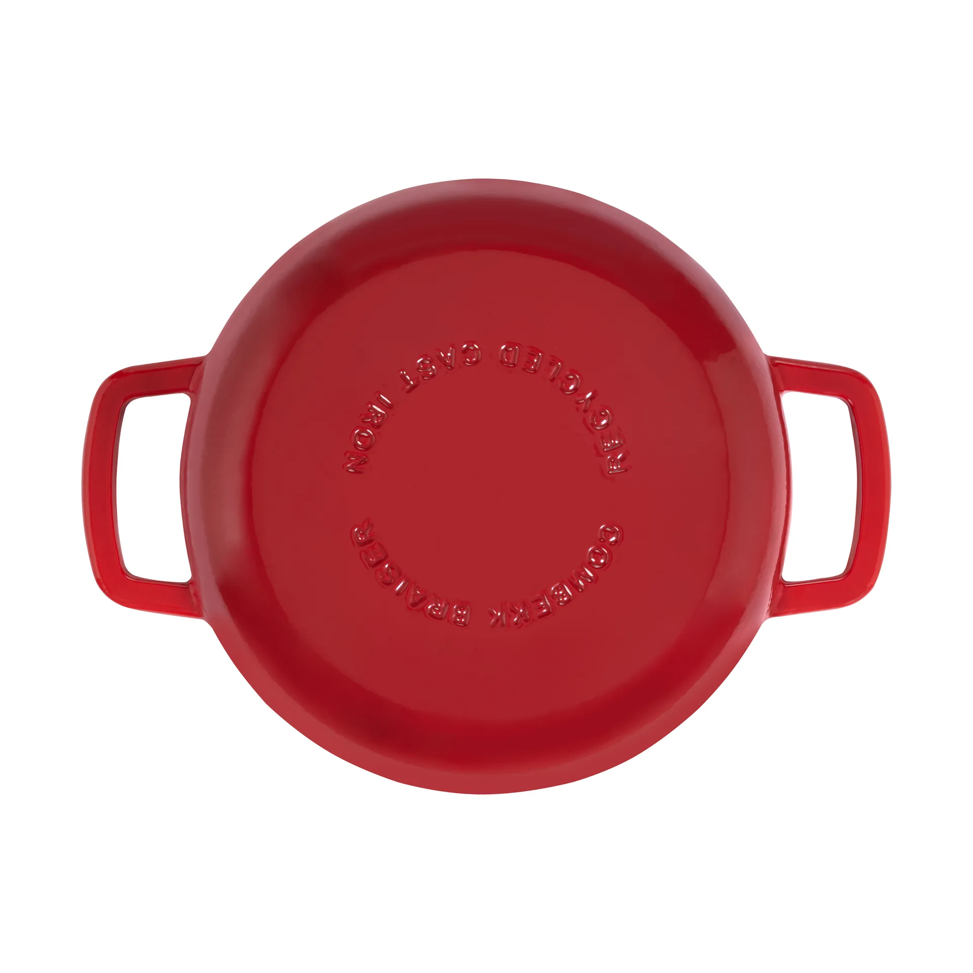 Combekk Enameled panela sauté de ferro fundido Ø28 cm, Cereja-puxador prateado Combekk