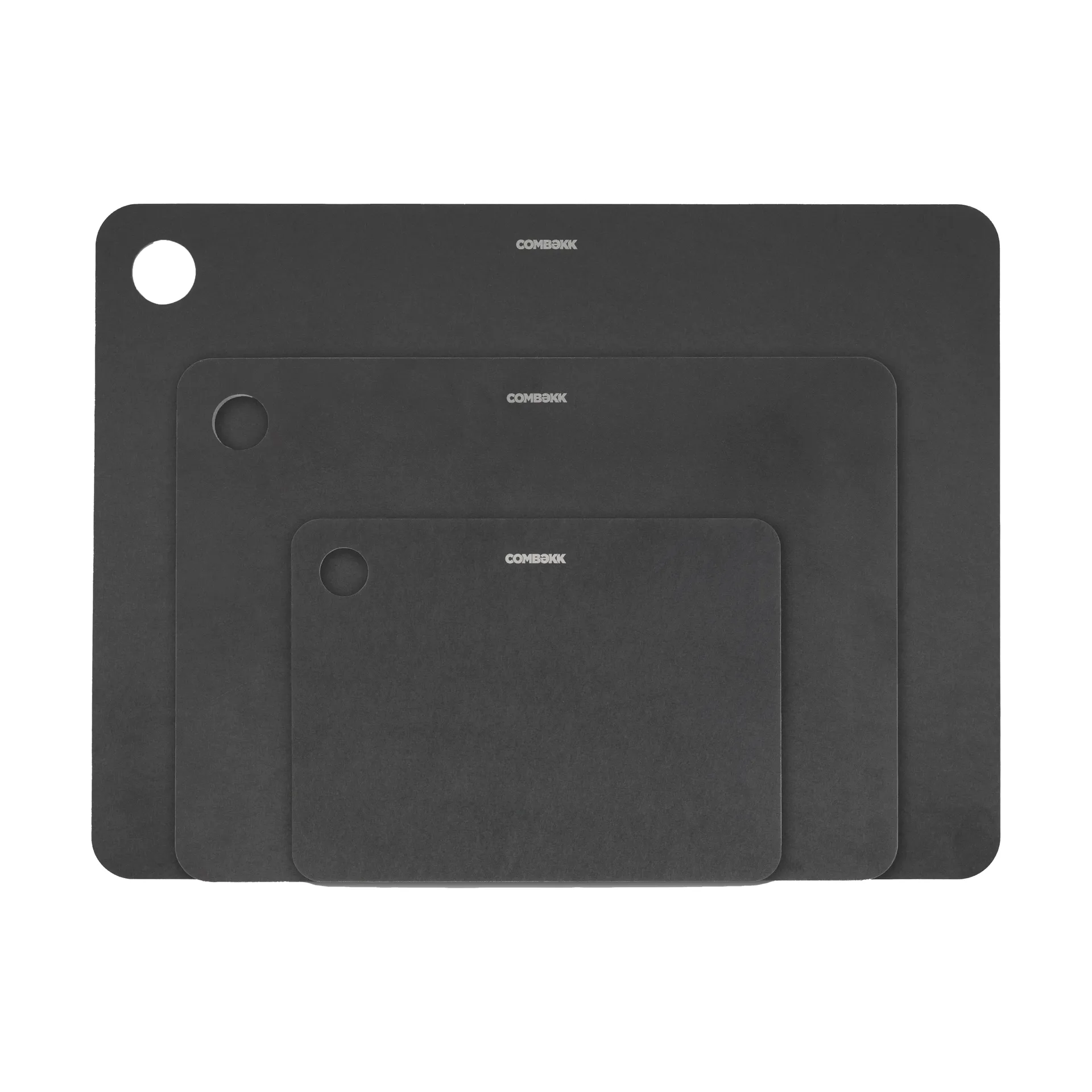 Combekk tábua de corte em madeira 3 peças, Preto Combekk