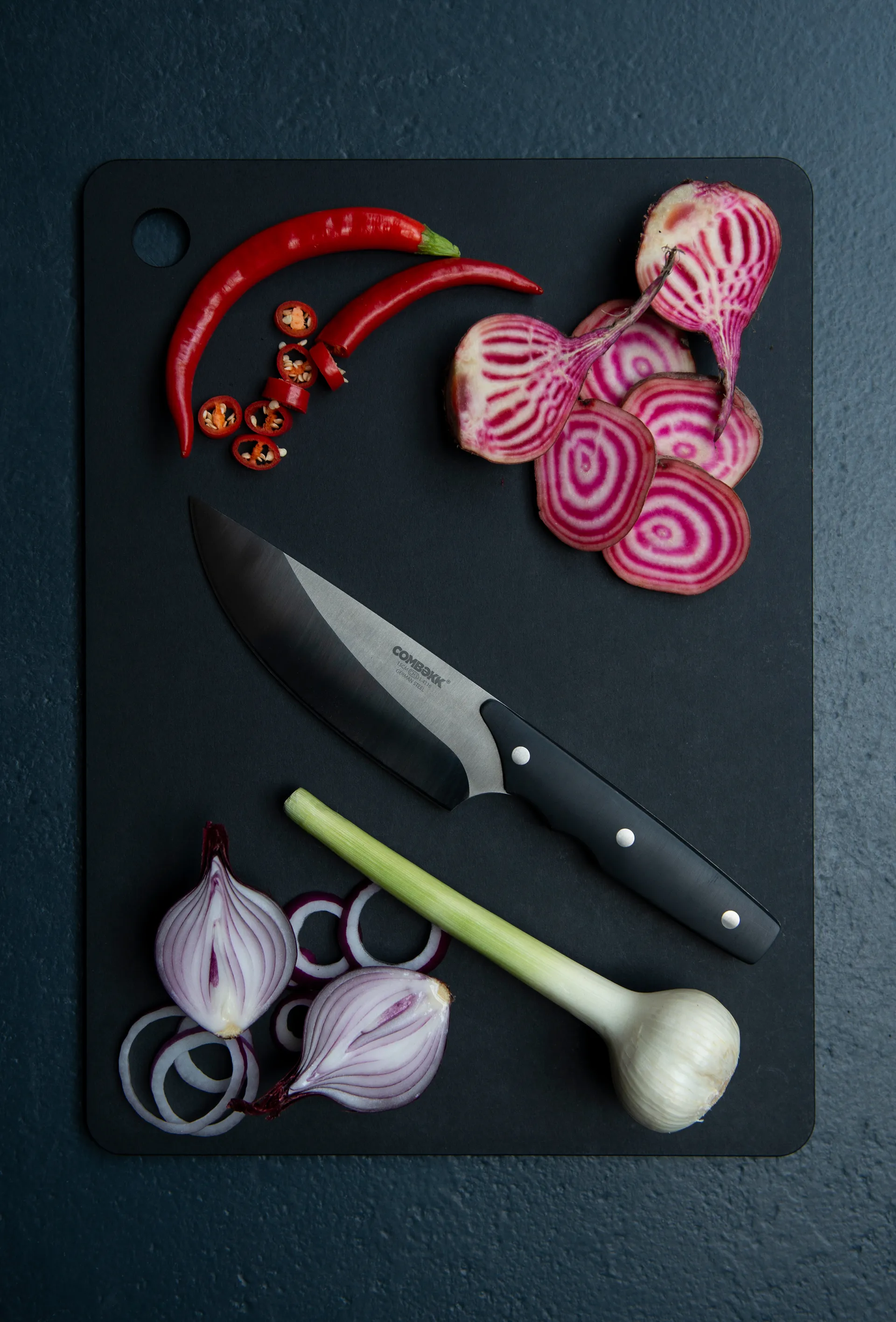 Combekk tábua de corte em madeira 3 peças, Preto Combekk