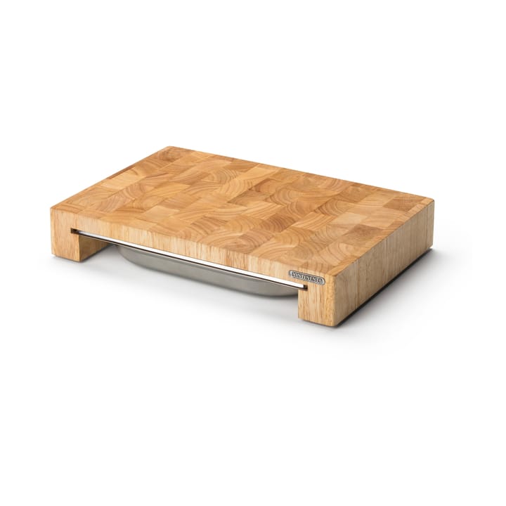Tábua de cortar, madeira de borracha + 1 tabuleiro - 27x39 cm - Continenta
