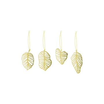 Cabide decorativo Leaf 4 un. - latão - Cooee Design