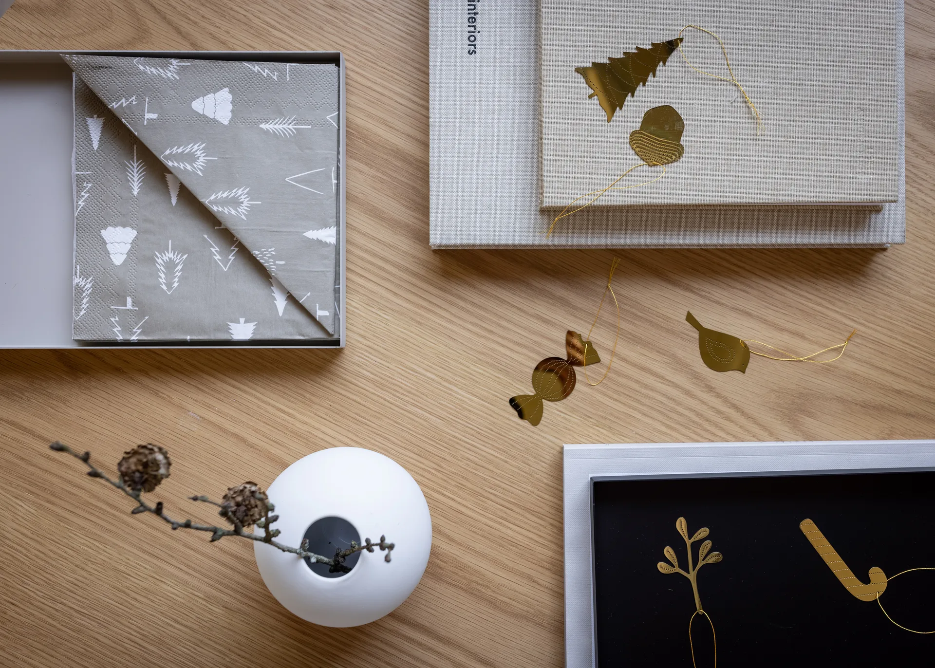 Cooee enfeite latão 4 un., Caramelo Cooee Design