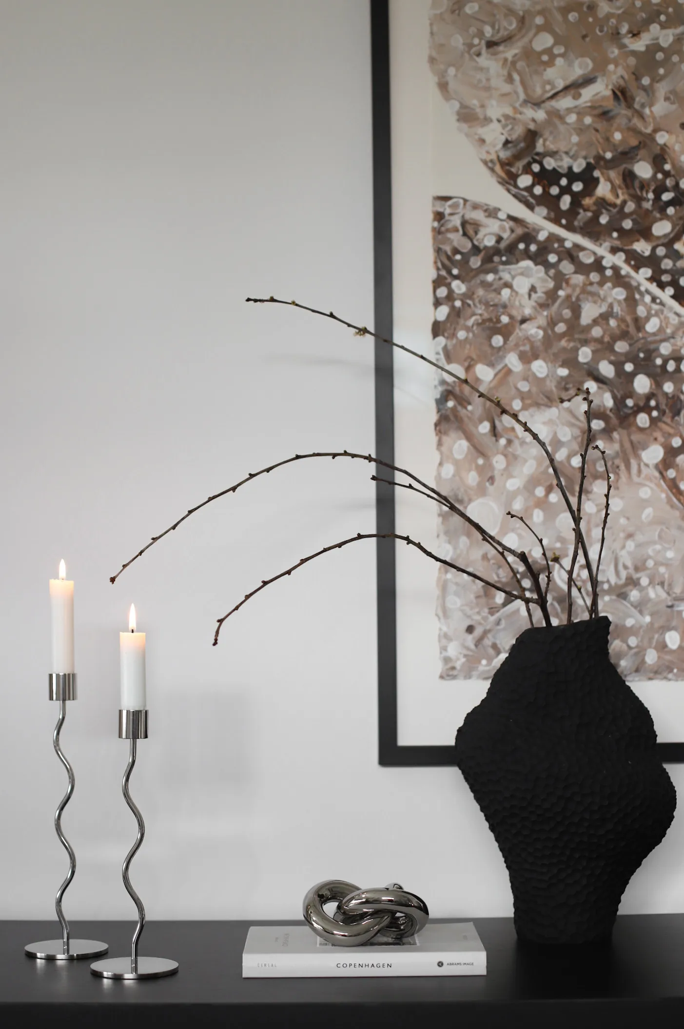 Decoração pequena Knot Table, Light Silver Cooee Design