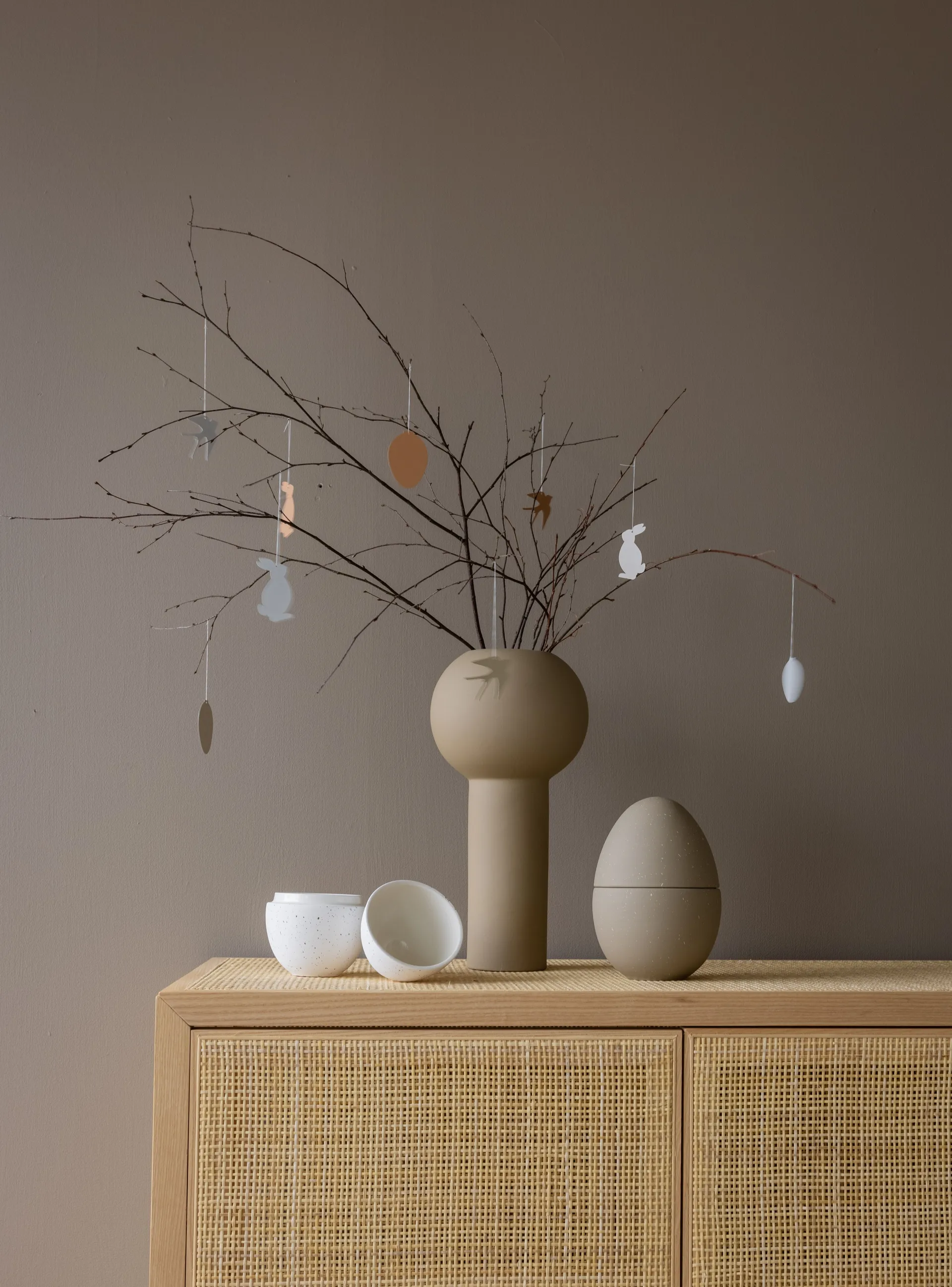 Easter Deco decoração de Páscoa em forma de ovo 4 unidade, Cafe au lait Cooee Design