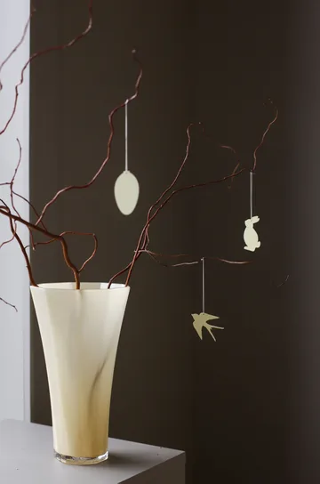 Easter Deco enfeite de Páscoa em forma de pássaro 4 unidades - Amarelo claro - Cooee Design