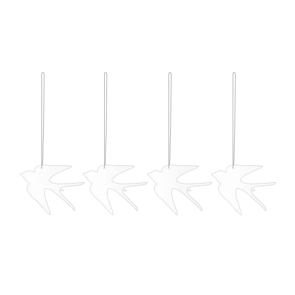 Easter Deco enfeite de Páscoa em forma de pássaro 4 unidades, White Cooee Design