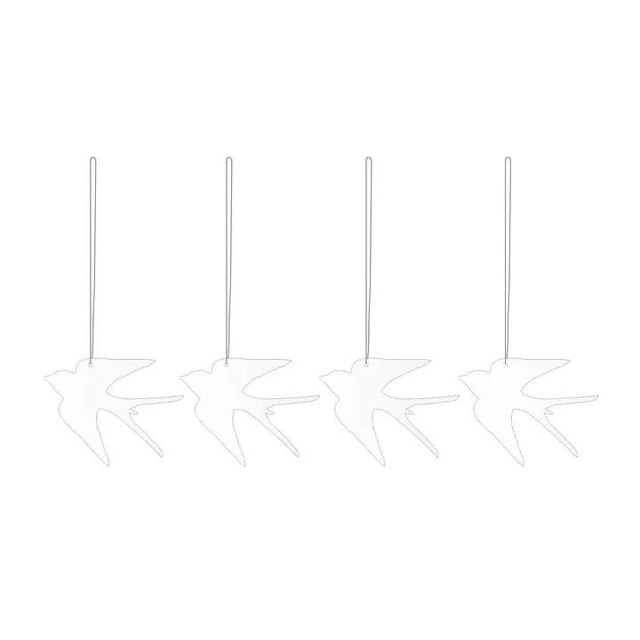 Easter Deco enfeite de Páscoa em forma de pássaro 4 unidades - White - Cooee Design