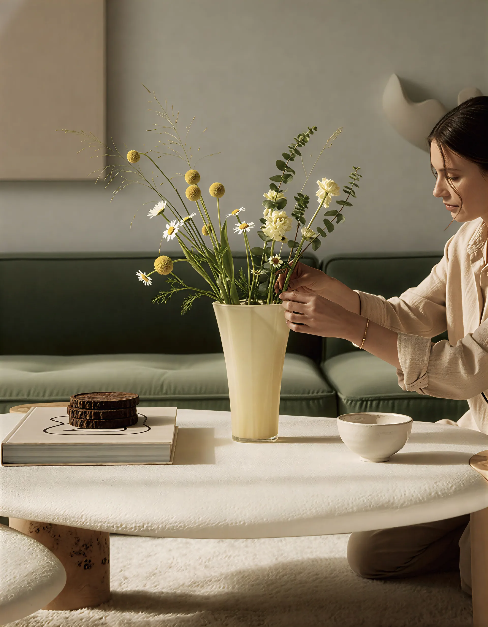 Liliané vaso 18 cm, Butter yellow Cooee Design