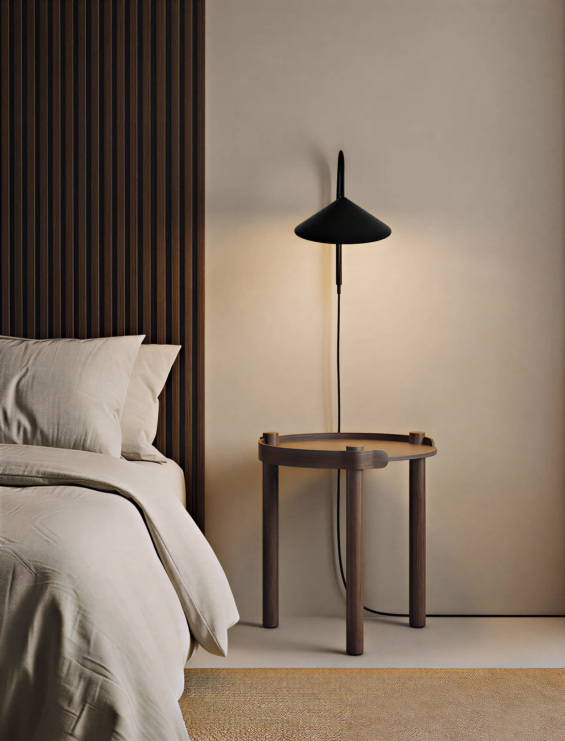 Mesa amadeirada Ø45 cm, Carvalho tingido escuro Cooee Design