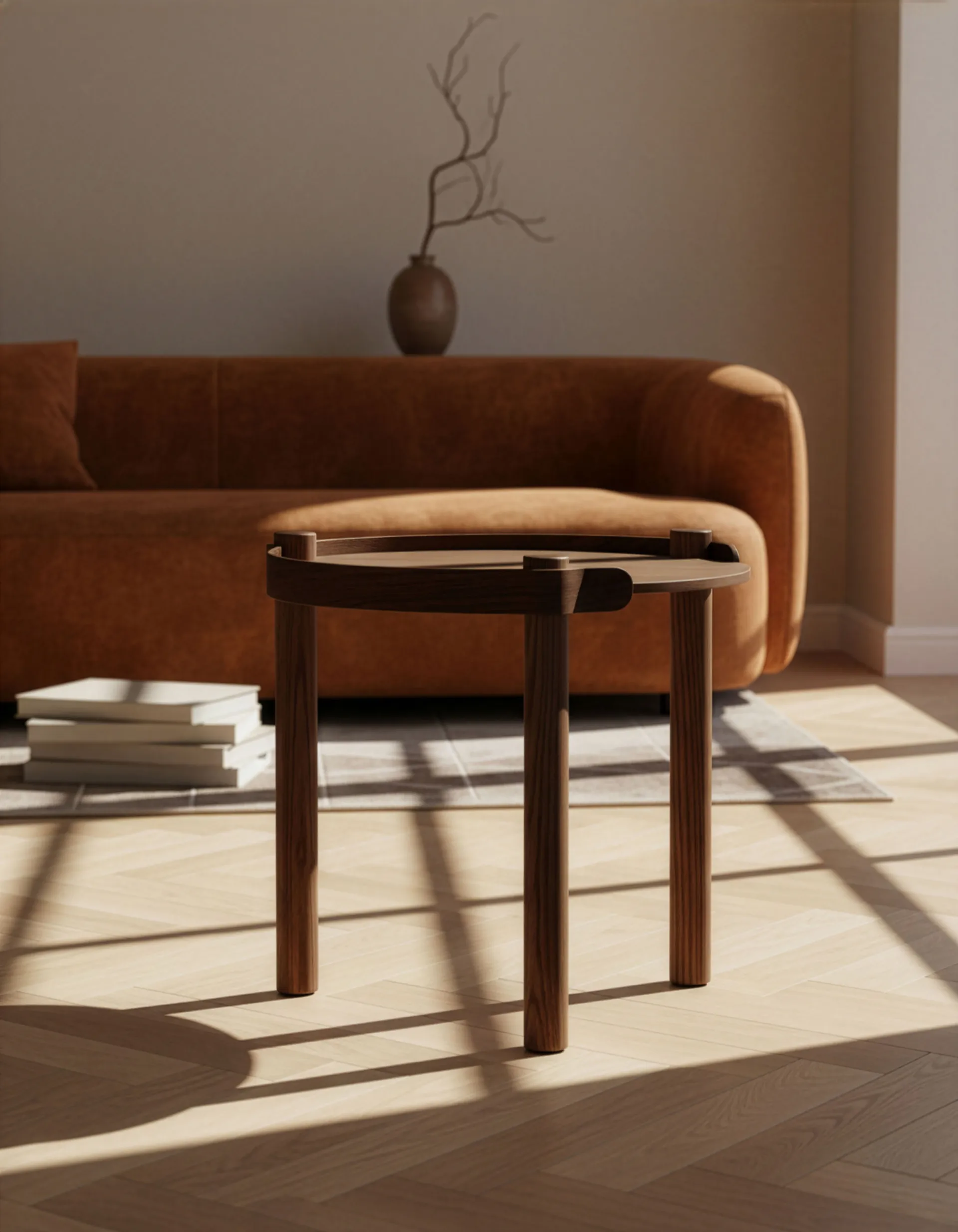 Mesa amadeirada Ø45 cm, Carvalho tingido escuro Cooee Design