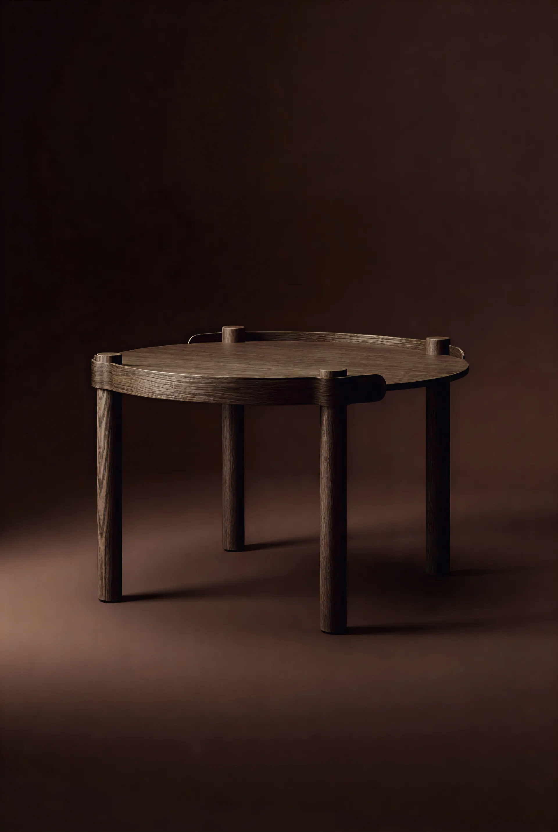 Mesa amadeirada Ø80 cm, Carvalho tingido escuro Cooee Design