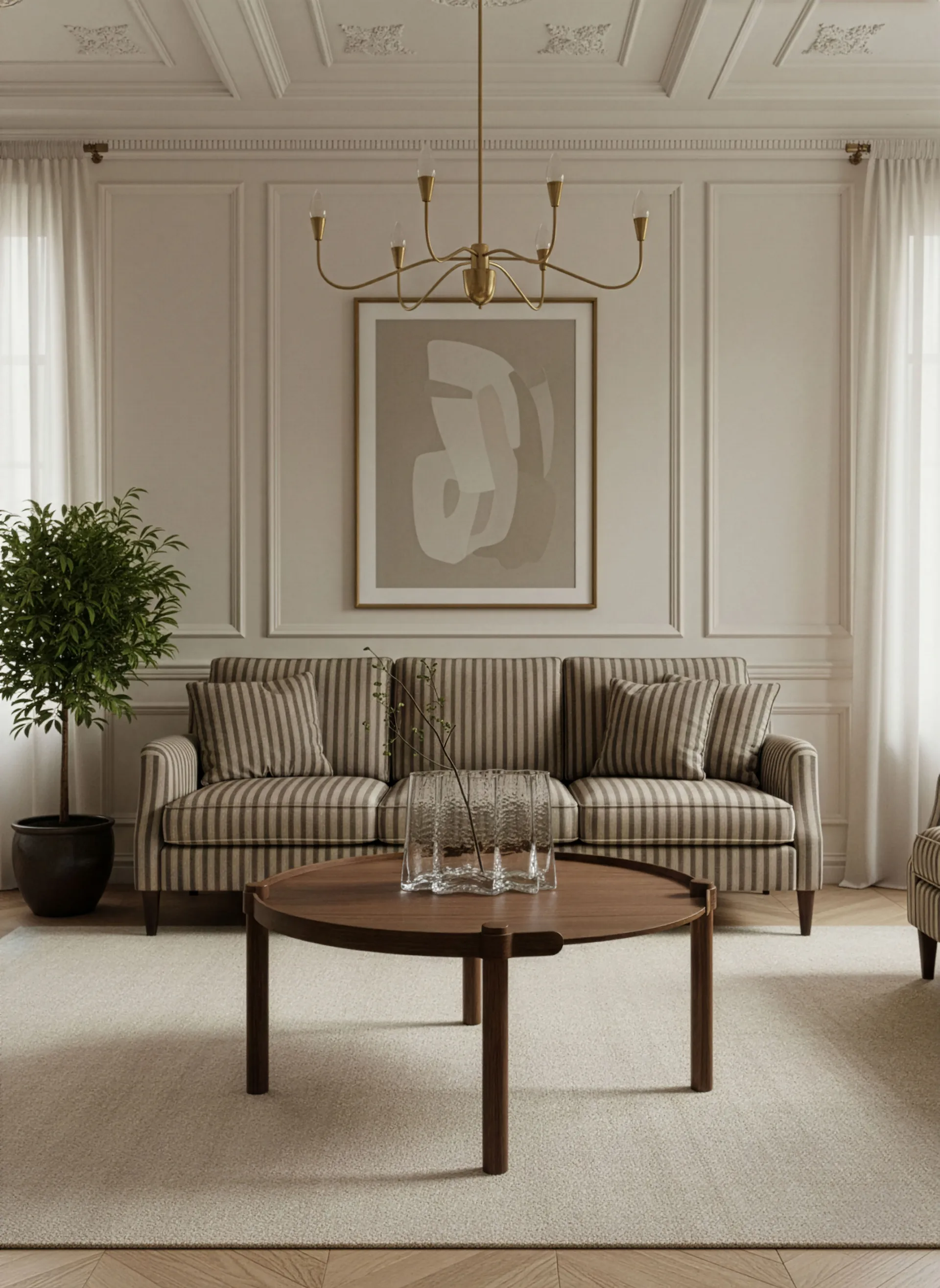 Mesa amadeirada Ø80 cm, Carvalho tingido escuro Cooee Design