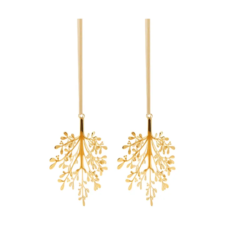 Mistletoe pendente de Natal 2-pack - Latão 20 cm - Cooee Design