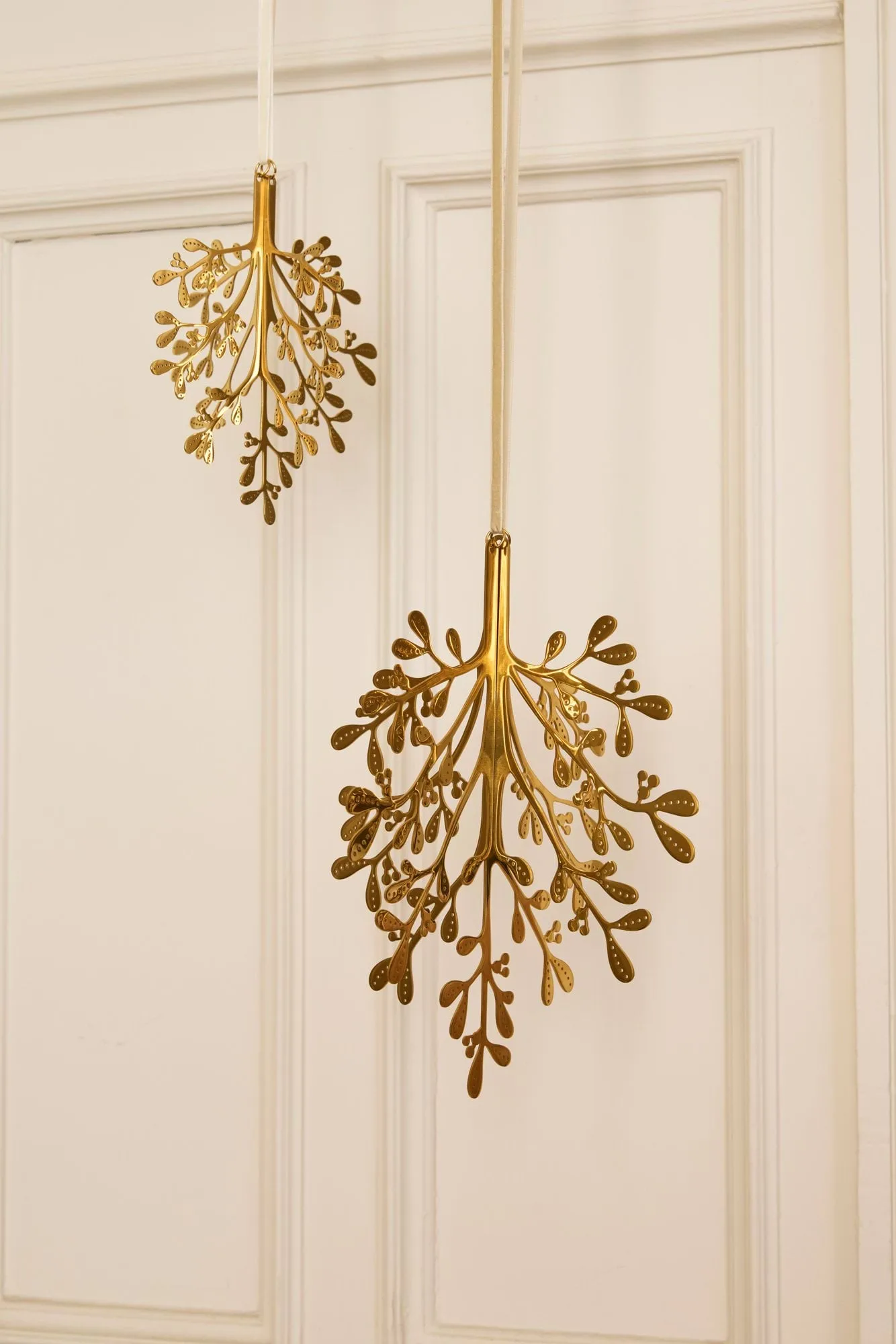 Mistletoe pendente de Natal 2-pack, Latão 20 cm Cooee Design
