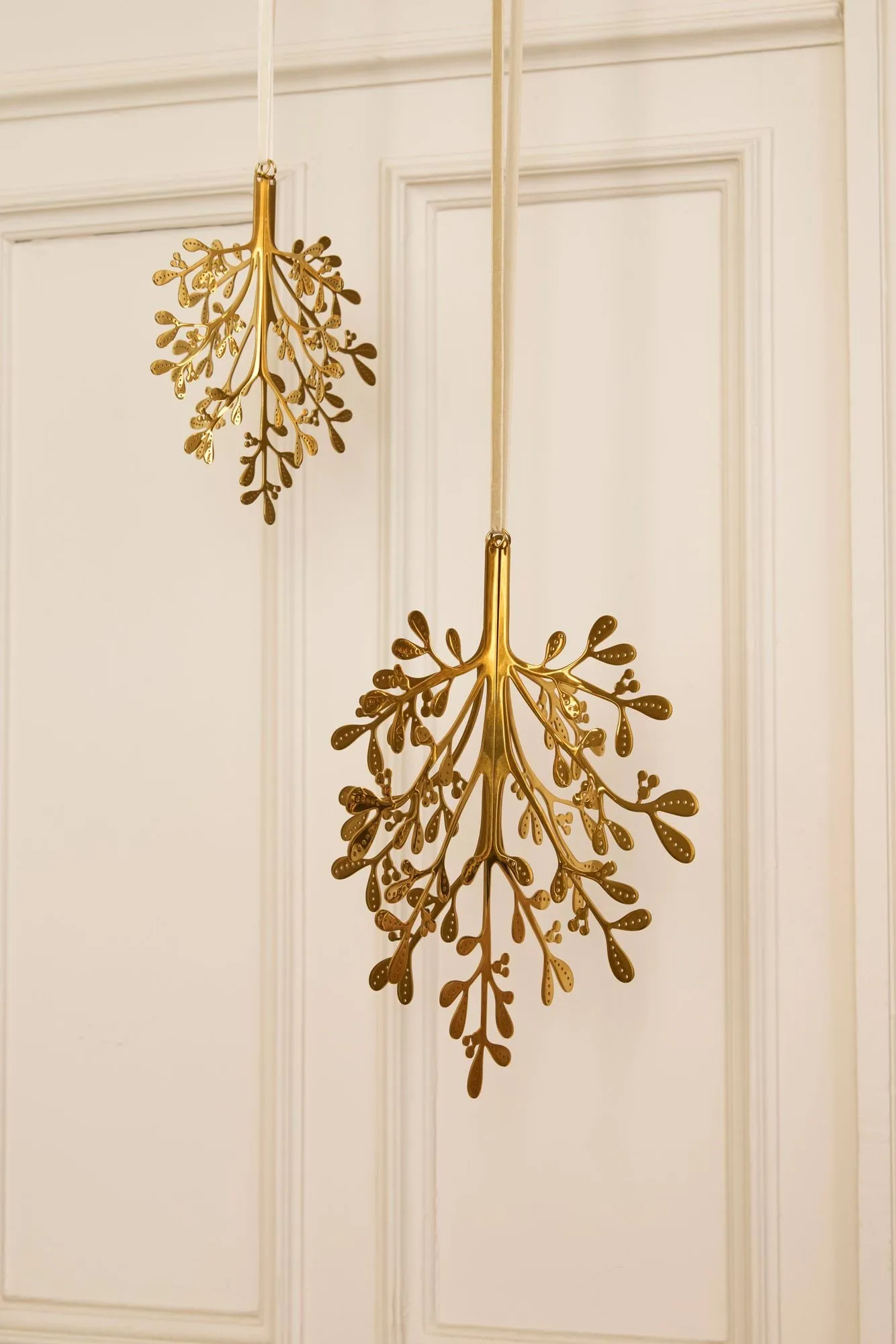 Mistletoe pendente de Natal 2-pack, Latão, 29 cm Cooee Design