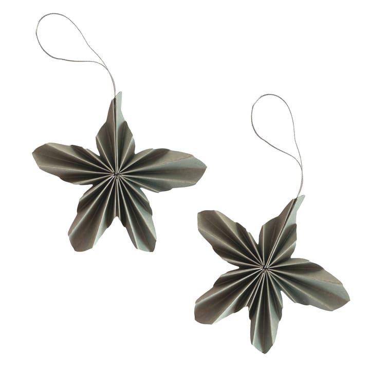 Pingente de Natal 2-pack Paper Stars - Sage green - Cooee Design