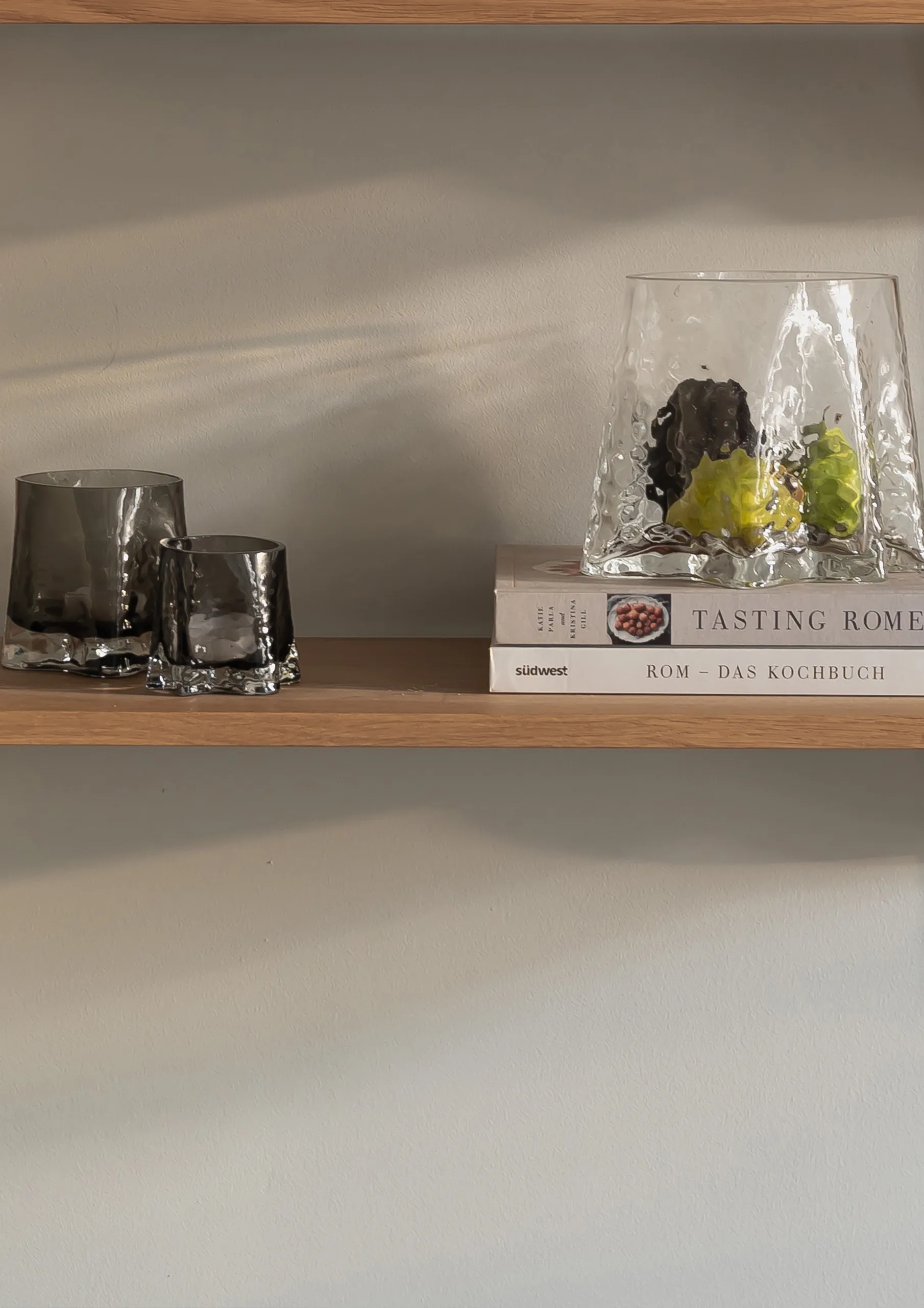 Porta-vela de vidro Ø11 cm, Fumaça Cooee Design