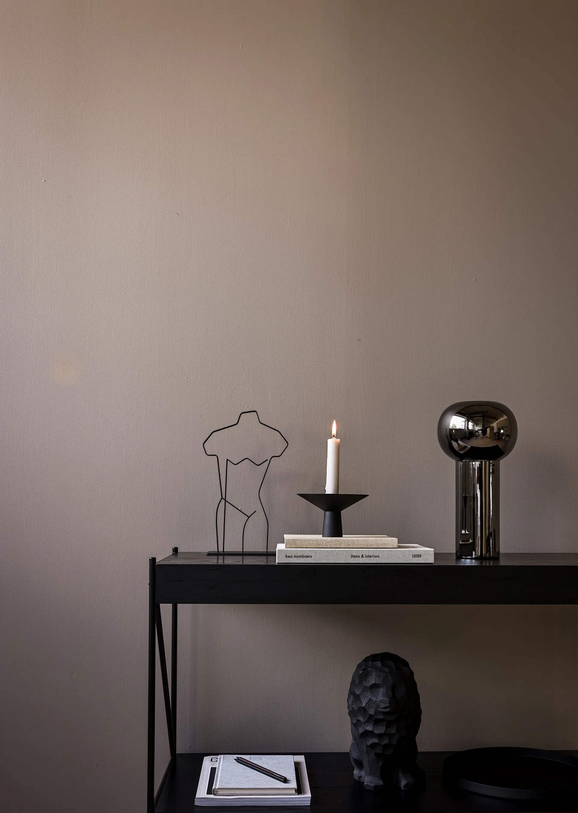 Porta velas Umanoff, Preto Cooee Design