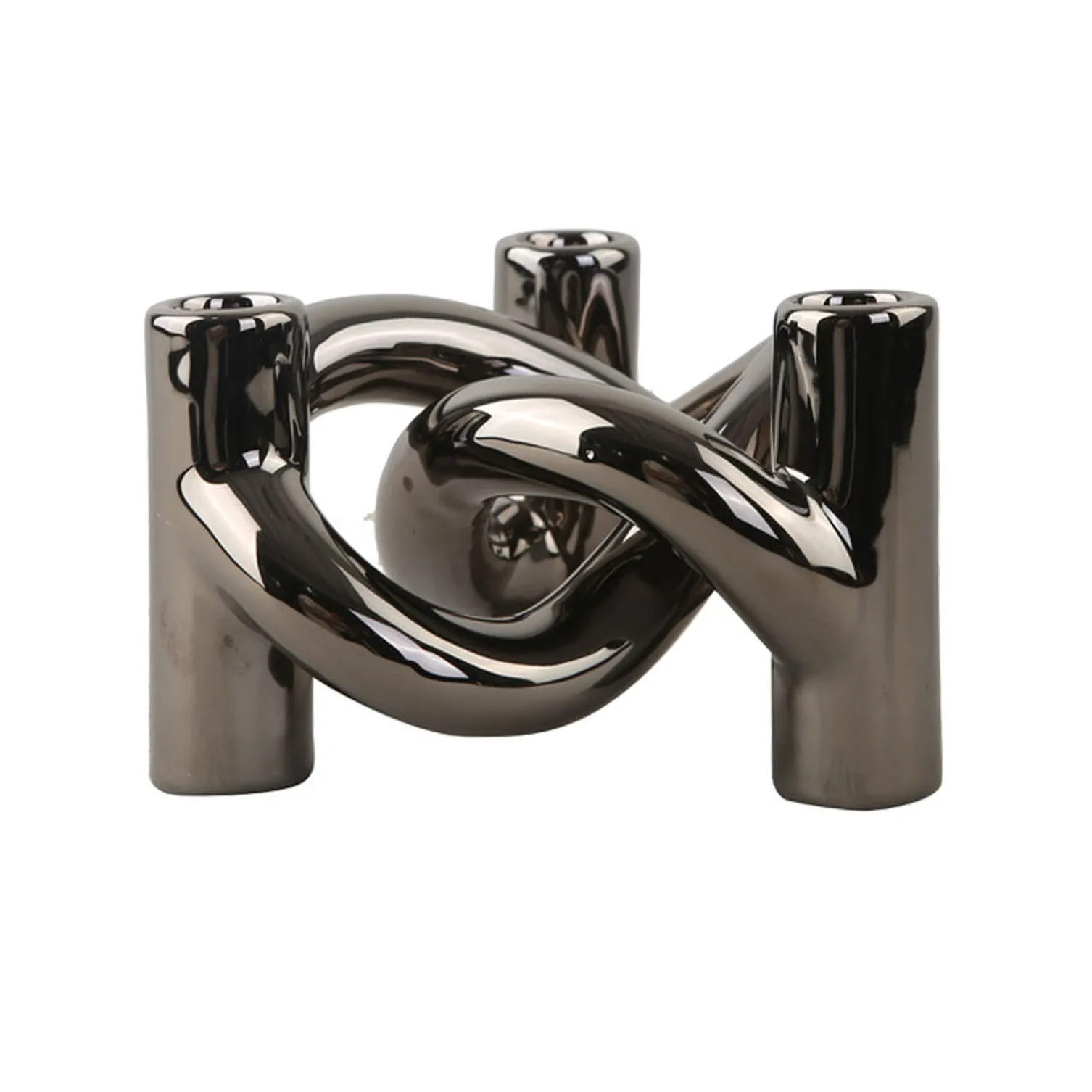 Suporte de três velas Lykke, dark silver Cooee Design