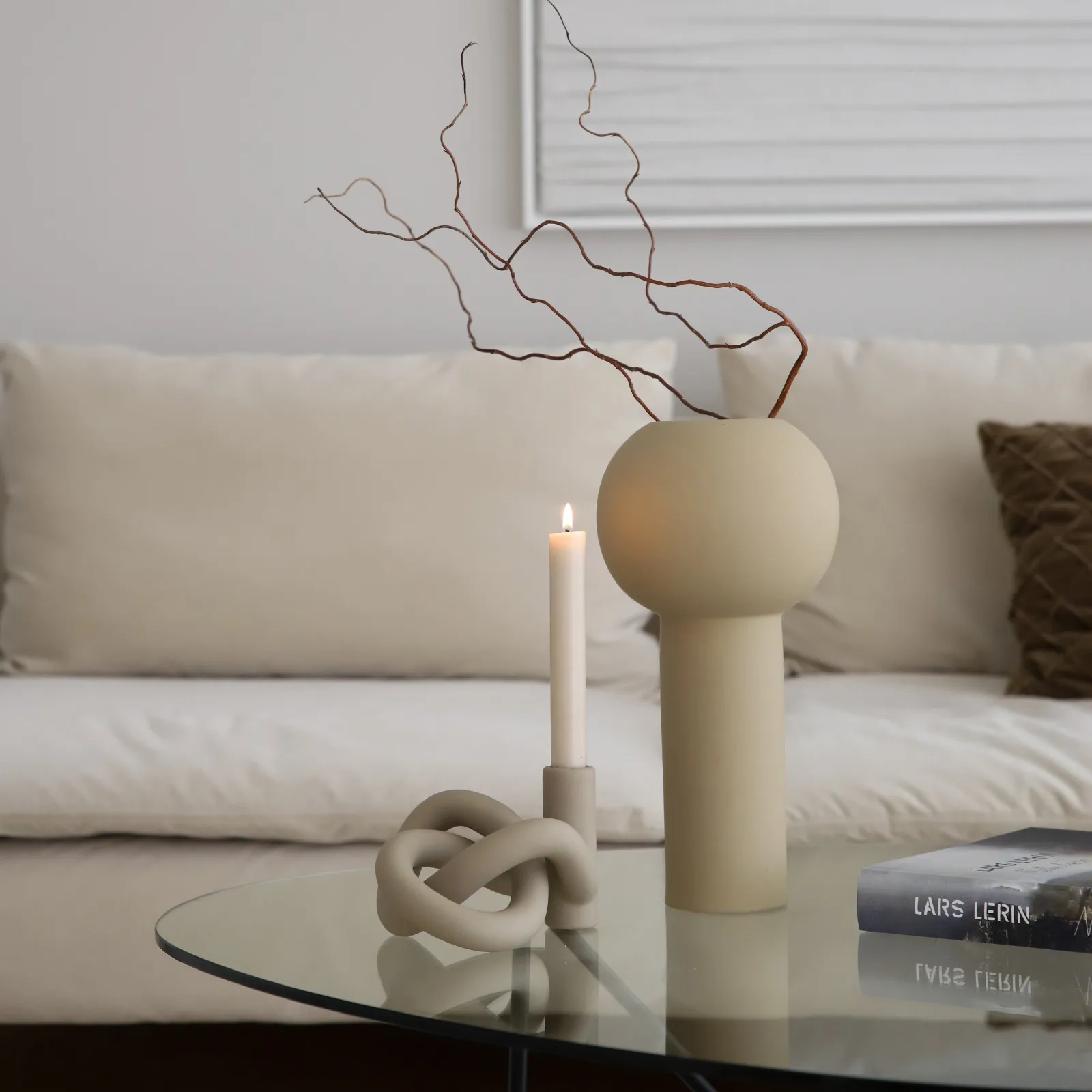 Suporte de uma vela Lykke, areia Cooee Design
